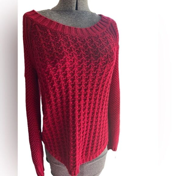 Calvin Klein Jeans Ladies Crewneck Sweater Red - Picture 3 of 13